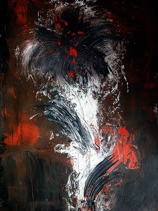 Nachtgewächs 2 (2003), Öl auf Papier, 30x40