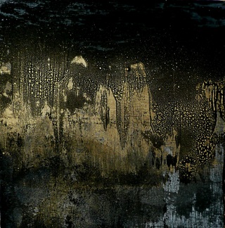 Schwarzgold 11 (2011), Öl/Lack auf Holz, 24x24