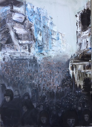 Aleppo (2016), Öl auf Leinwand, 50x70